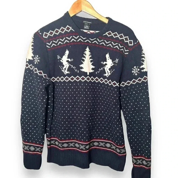 Club Monaco fair isle skiing sweater 100% wool M - Picture 1 of 7